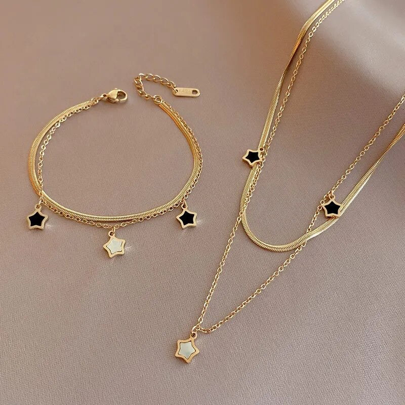 Stainless Steel Multilayer Chain Star Set